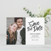 Modernes lässiges typografisches Foto Save The Date (Stehend Vorderseite)