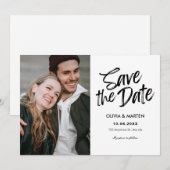 Modernes lässiges typografisches Foto Save The Date (Vorne/Hinten)