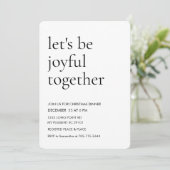 Modernes Lass's Be Joyful Together Christmas Dinne Einladung (Stehend Vorderseite)