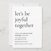 Modernes Lass's Be Joyful Together Christmas Dinne Einladung (Vorderseite)