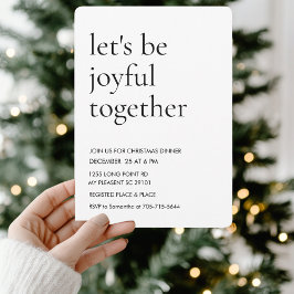 Modernes Lass's Be Joyful Together Christmas Dinne Einladung