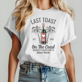 Modernes Last Toast Beach Bachelorette Bridesmaid T-Shirt