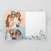 Modernes Lavendel florale Aquarellfarbe 2 Foto Geb Karte (Innenseite)