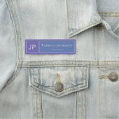 Modernes Lavendel-Monogramm mit Lila und leichtem  Namensschild (Beispiel)