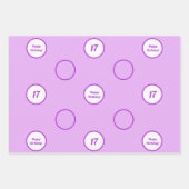 Modernes Lavendel rosa Muster Streifen Foto Geburt Geschenkpapier Set (Vorderseite 3)