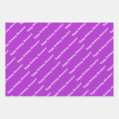 Modernes Lavendel rosa Muster Streifen Foto Geburt Geschenkpapier Set (Vorderseite 2)