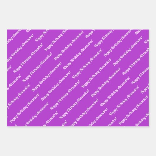 Modernes Lavendel rosa Muster Streifen Foto Geburt Geschenkpapier Set (Vorderseite 2)