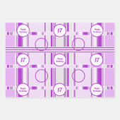 Modernes Lavendel rosa Muster Streifen Foto Geburt Geschenkpapier Set (Vorderseite)