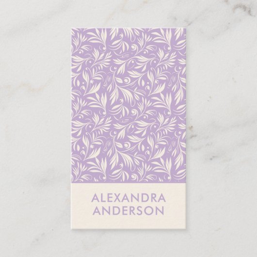 Modernes Lavendelmuster Visitenkarte (Vorderseite)