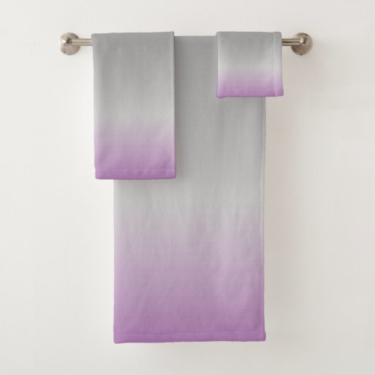 modernes lavender graues ombré Badetuch Set (Insitu)