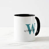 Modernes Layered-Personalisiertes Monogramm Tasse (VorderseiteRechts)