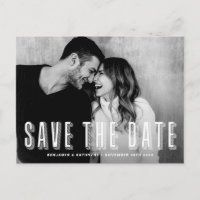 Modernes Layered Typografy Foto Save the Date