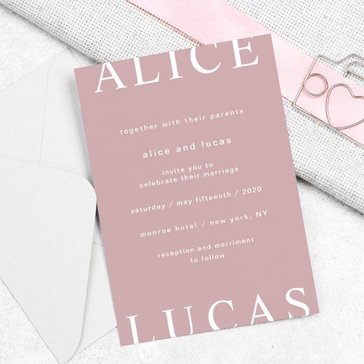 Modernes Layout Elegante Script Hochzeit Einladung