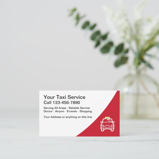 Modernes Layouttaxi Visitenkarte (Stehend Vorderseite)