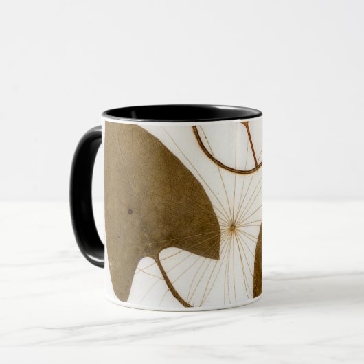 Modernes Leaf Design aus dem Mittelalter Tasse (Vorderseite Links)