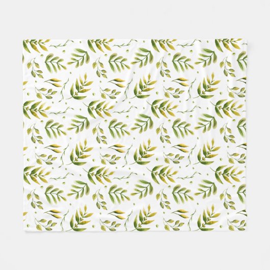 Modernes Leaf Design Fleecedecke (Vorderseite (Horizontal))