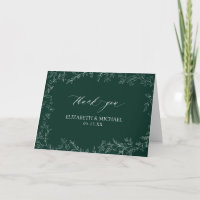 Modernes Leaf Emerald Green Formal Foto Vielen Dan