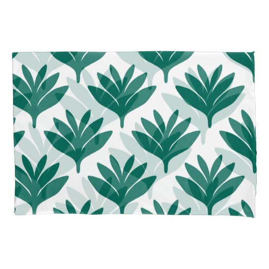 Modernes Leaf-Grün-Muster Kissenbezug (Vorderseite-Links)