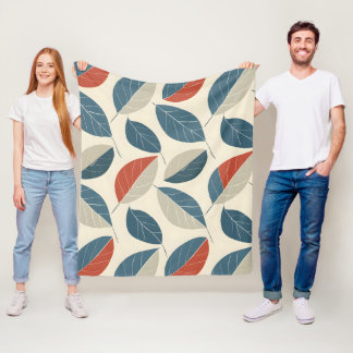 Modernes Leaf Motif Fleecedecke