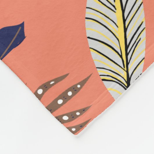 Modernes Leaf-Muster Fleecedecke (Ecke)