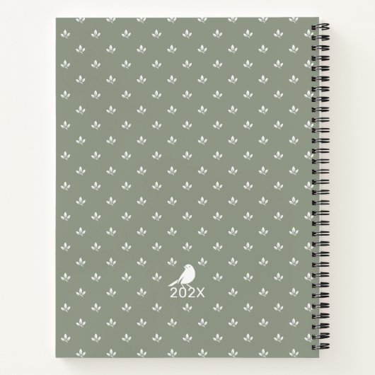 Modernes Leaf-Muster-Gartenbau | Benutzerdefiniert Notizblock (Rückseite)