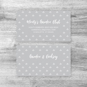 Modernes Leaf Muster grau und weiß Calling Card Visitenkarte