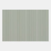 Modernes Leaf-Muster und Pinstripes dunkelgrün | Geschenkpapier Set (Vorderseite 3)