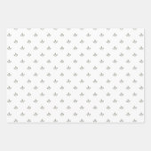 Modernes Leaf-Muster und Pinstripes dunkelgrün | Geschenkpapier Set (Vorderseite)