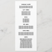 Modernes Leaf, Restaurant Slimline Menükarte (Rückseite)