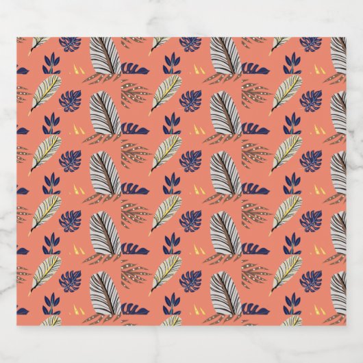 Modernes Leaf-Set für Lebensmittel und Getränke Schaumweinetikett (Einzelnes Label)