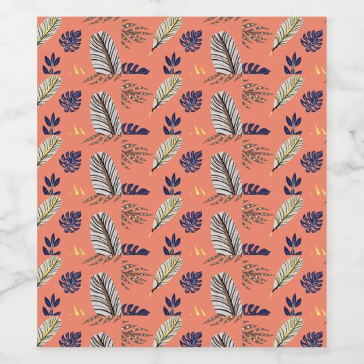 Modernes Leaf-Set für Lebensmittel und Getränke Weinetikett (Einzelnes Label)