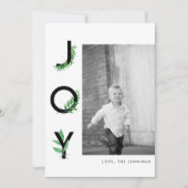 Modernes Leafy Joy Scripture Foto Feiertagskarte (Vorderseite)