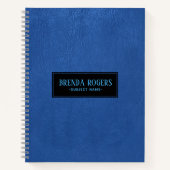 Modernes Leather blauer Imitate Notizblock (Vorderseite)