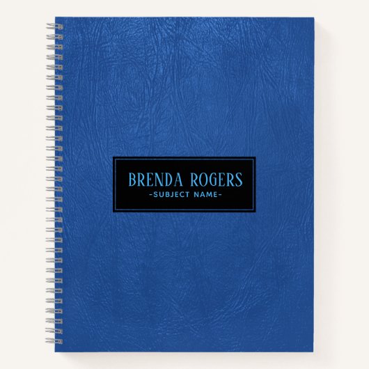 Modernes Leather blauer Imitate Notizblock (Vorderseite)