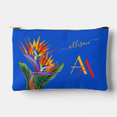 Modernes, lebendiges Floral Name Custom Monogram Zubehörtasche (Vorderseite)