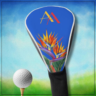 Modernes, lebendiges, florales Monogramm Golf Headcover