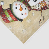 Modernes, lebendiges Patchwork Snowman BA8 Decoupa Seidenpapier (Ausschnitt)