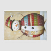 Modernes, lebendiges Patchwork Snowman BA8 Decoupa Seidenpapier (Vorderseite)