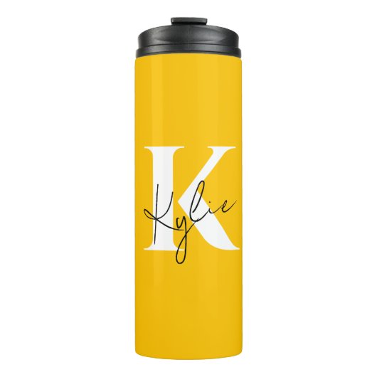 Modernes, lebendiges Personalisiertes Monogramm - Thermosbecher (Vorderseite)