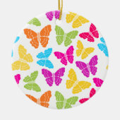 Modernes, lebendiges Rainbow Butterfly Niedliches Keramik Ornament (Vorne)