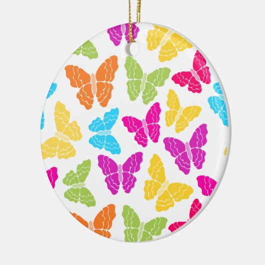 Modernes, lebendiges Rainbow Butterfly Niedliches  Keramik Ornament (Links)