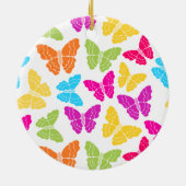 Modernes, lebendiges Rainbow Butterfly Niedliches  Keramik Ornament (Hinten)