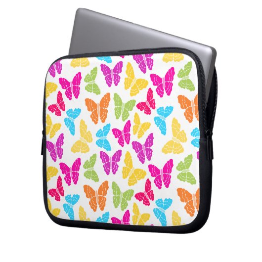 Modernes, lebendiges Rainbow Butterfly Niedliches Laptopschutzhülle (Vorderseite Links)