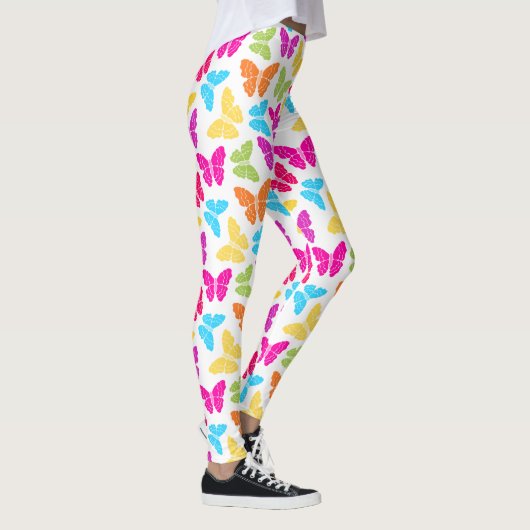 Modernes, lebendiges Rainbow Butterfly Niedliches Leggings (Rechts)