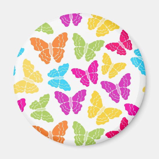 Modernes, lebendiges Rainbow Butterfly Niedliches Magnet (Vorne)