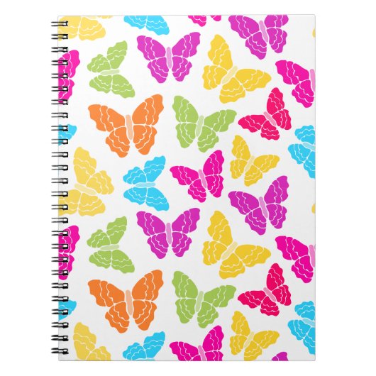 Modernes, lebendiges Rainbow Butterfly Niedliches Notizblock (Vorderseite)