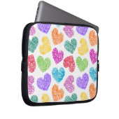 Modernes, lebendiges Regenbogen Doodle Herz Niedli Laptopschutzhülle (Vorne Rechts)