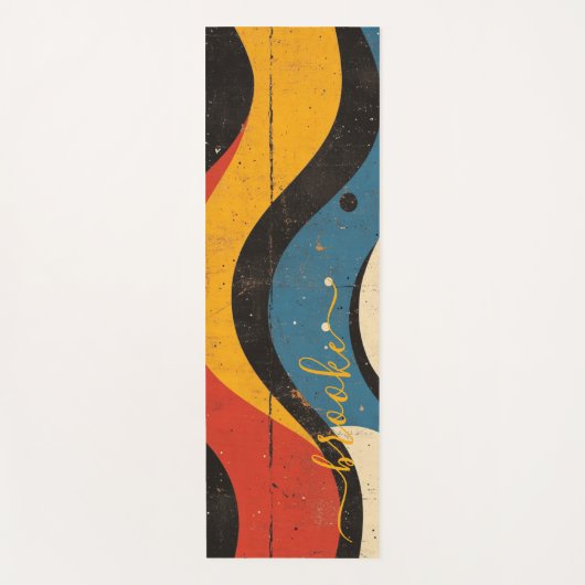 Modernes, lebendiges Retro Wave Monogramm Yogamatte (Vorderseite)