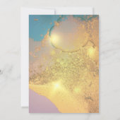 Modernes, lebendiges Watercolor Gold Mauve Blue Einladung (Rückseite)