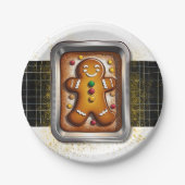 Modernes Lebkuchen in Pan Baby Dusche Pappteller (Vorderseite)